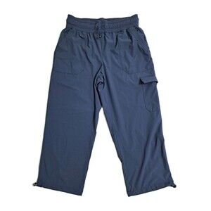 RBX Pants Womens Medium Blue Capri Jogger Pockets Cargo Drawstring Running